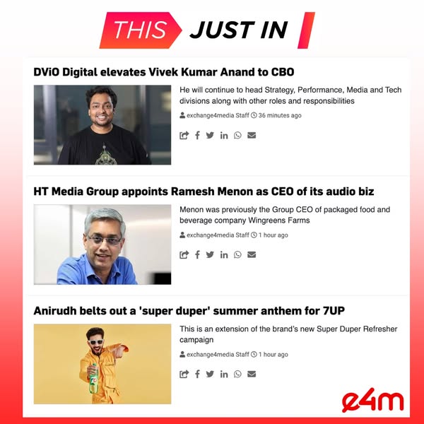 Vivek Kumar Anand Exchange4Media Facebook elevation post